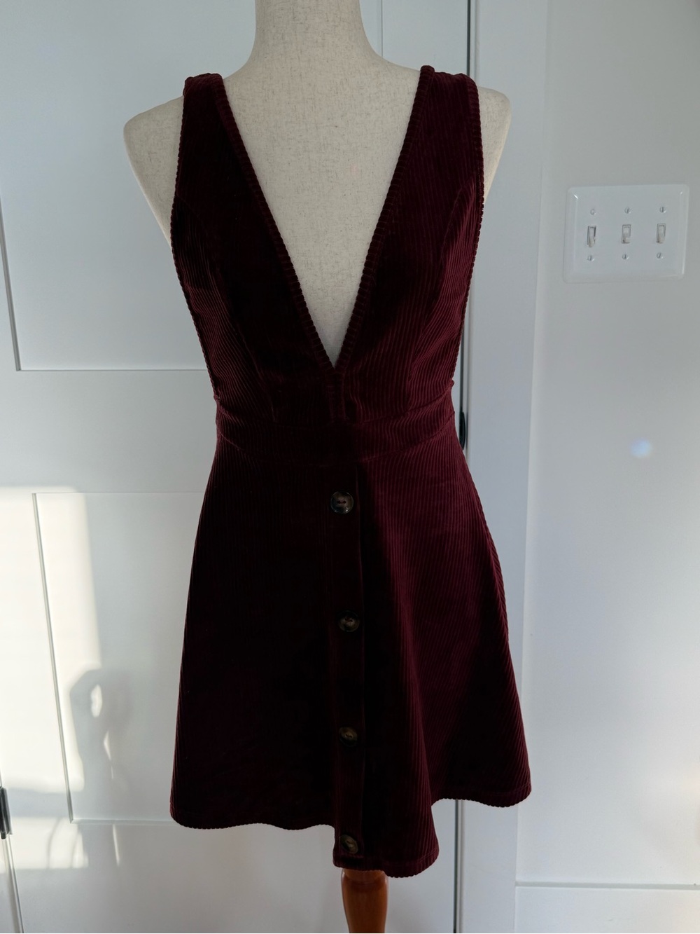 Burgundy corduroy jumper dress